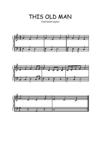 Téléchargez l'arrangement pour piano de la partition de This old man en PDF
